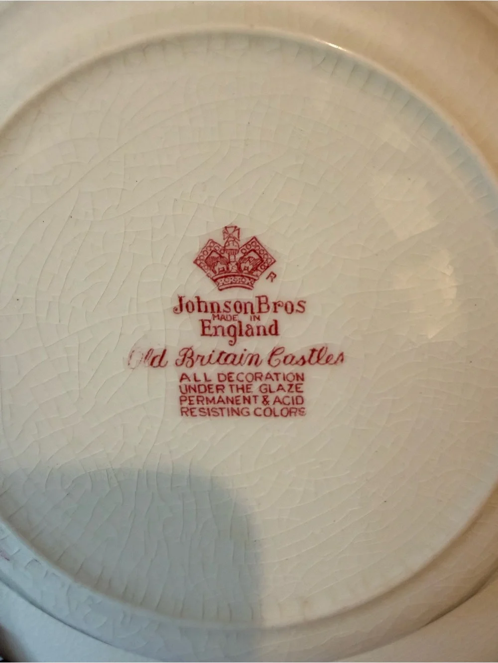 Johnson Bros Vintage Red Transferware Wide Soup Bowl Plate Wall Mismatched China